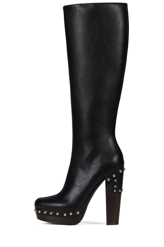 KAMARI Platform Knee-High Boot - Black Gold |Jeffrey Campbell