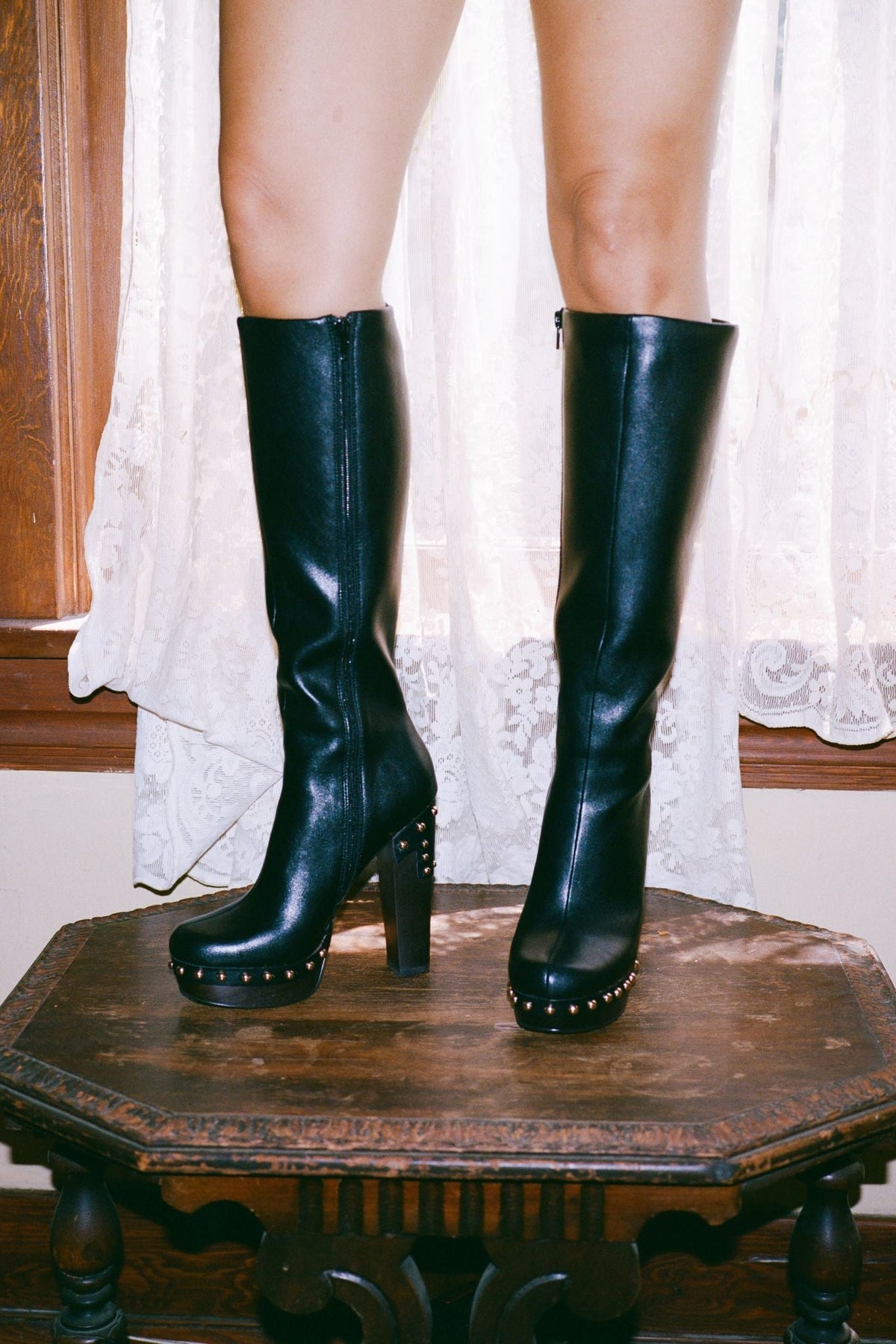 KAMARI Platform Knee-High Boot - Black Gold |Jeffrey Campbell