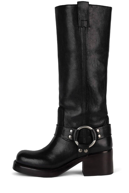 REFLECTN-H Knee-High Boot - Black Silver |Jeffrey Campbell