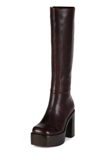 THE-BAND Knee-High Boot - Brown Brown Stack |Jeffrey Campbell