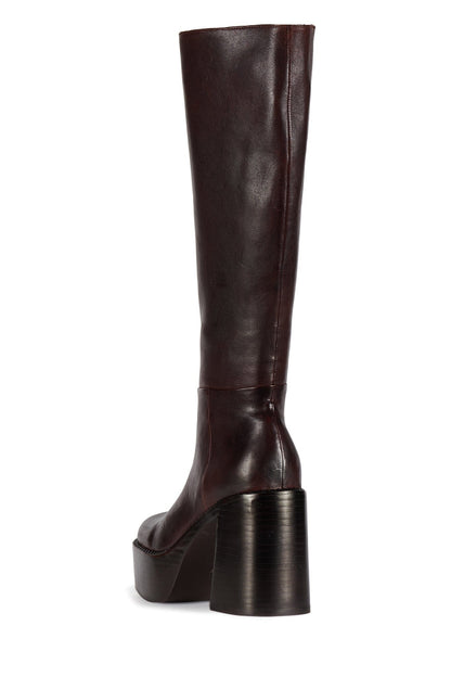 THE-BAND Knee-High Boot - Brown Brown Stack |Jeffrey Campbell