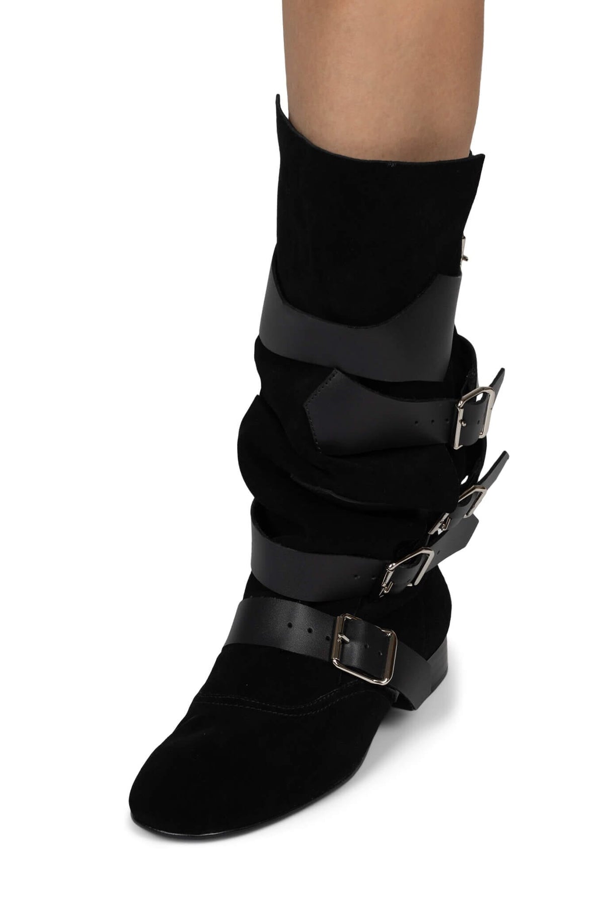 FASTENED - Black Suede Black |Jeffrey Campbell