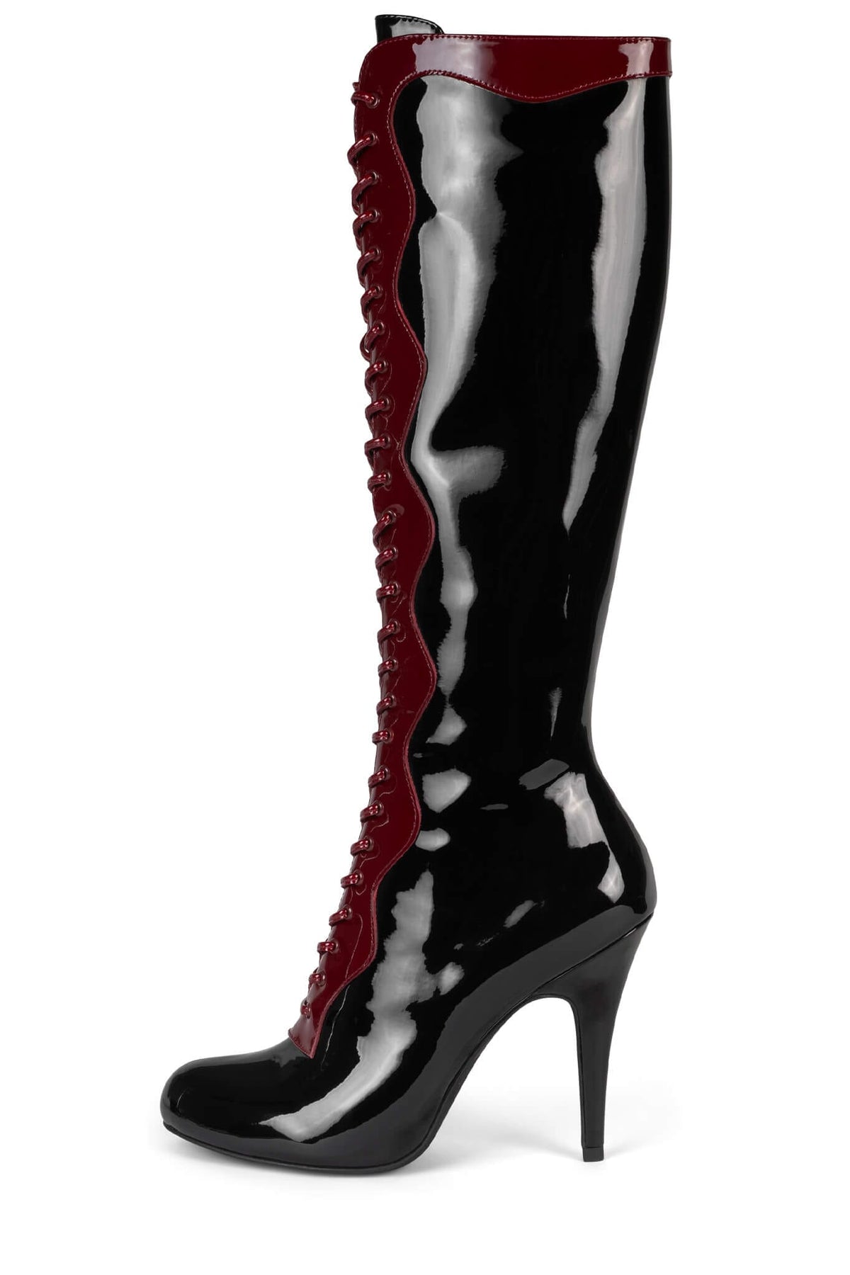 HEADLINE-K Knee-High Boot - Black Patent Red Patent |Jeffrey Campbell