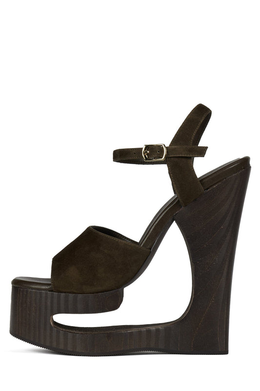 FLAG-GIRL Platform Sandal - Brown Suede |Jeffrey Campbell
