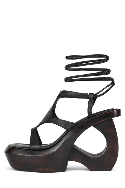 IDOLIZE Platform Sandal - Black Brown |Jeffrey Campbell