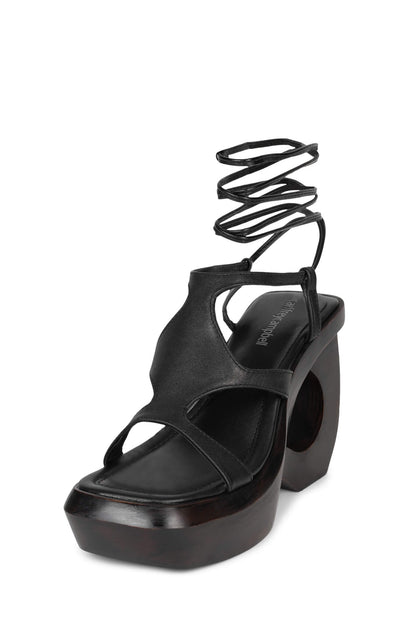 IDOLIZE Platform Sandal - Black Brown |Jeffrey Campbell
