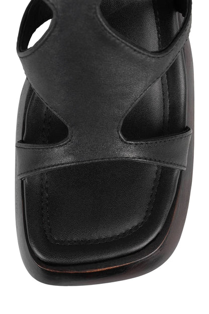 IDOLIZE Platform Sandal - Black Brown |Jeffrey Campbell