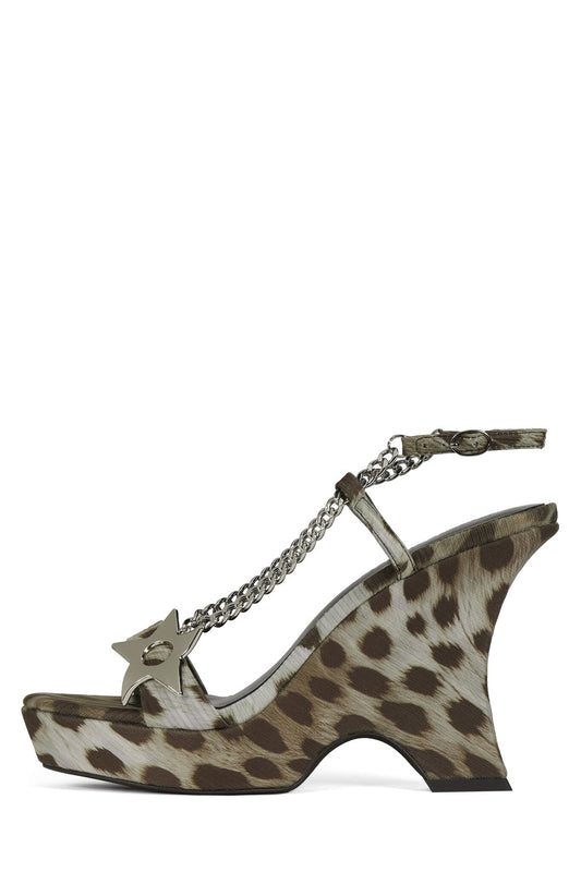 HOTTIE - Green Cheetah Silver |Jeffrey Campbell
