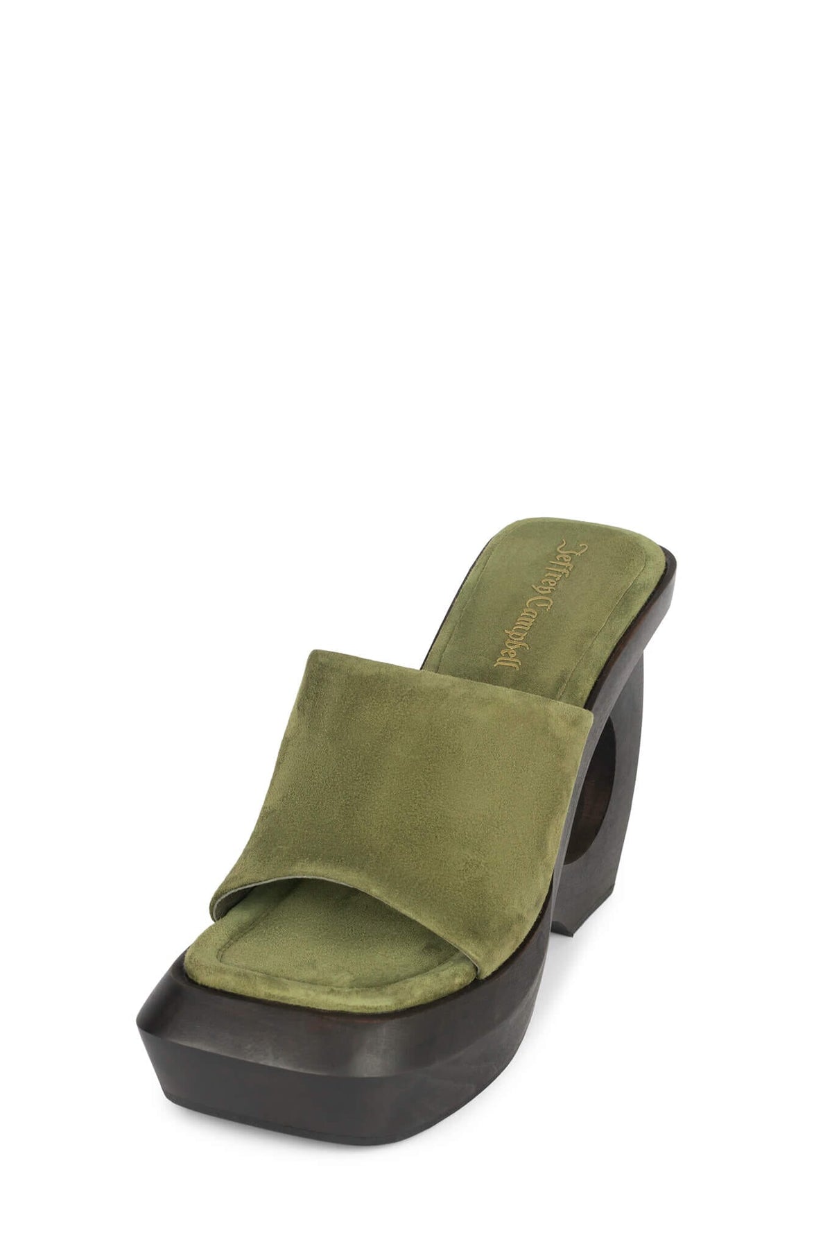 THE-IDOL Platform Sandals - Olive Suede |Jeffrey Campbell