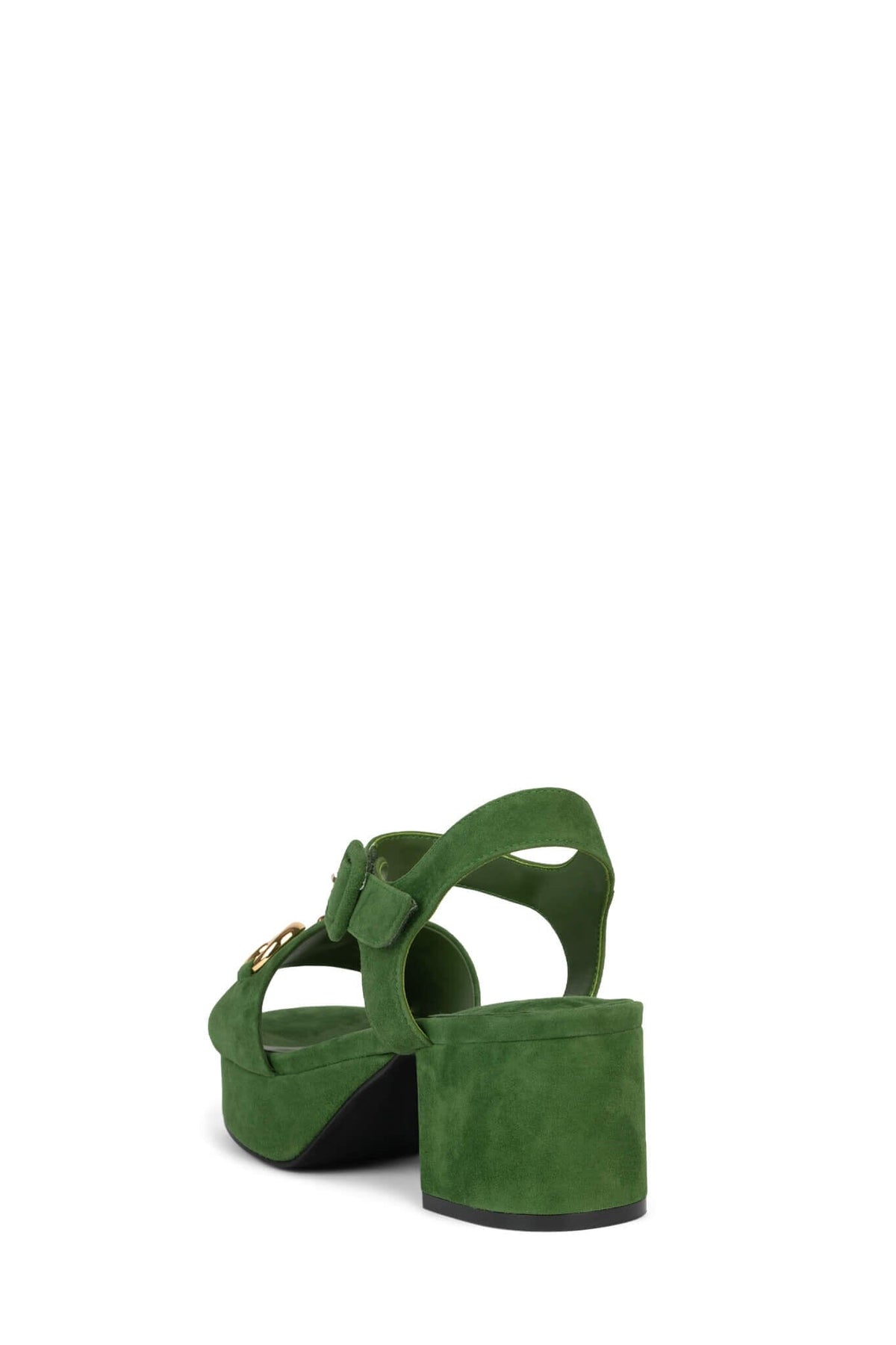 TIMELESS Platform Sandal - Green Suede Gold |Jeffrey Campbell