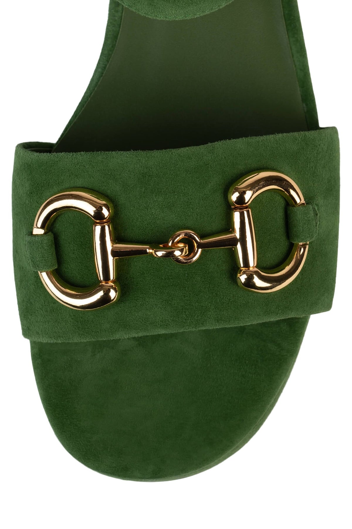 TIMELESS Platform Sandal - Green Suede Gold |Jeffrey Campbell