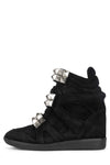 Black Suede Silver