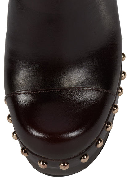 CONFIDENT Platform Mule with Stud Detail - Coffee Gold |Jeffrey Campbell