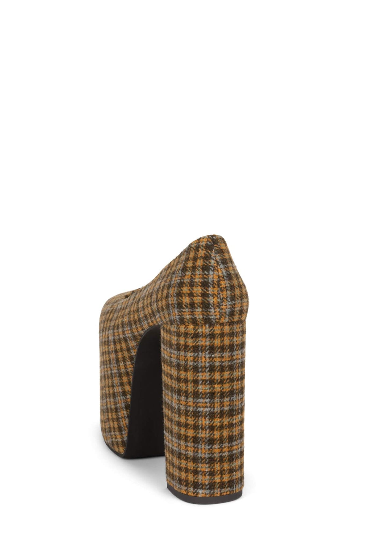 THE-DRAMA Platform Pump - Yellow Plaid Tweed |Jeffrey Campbell