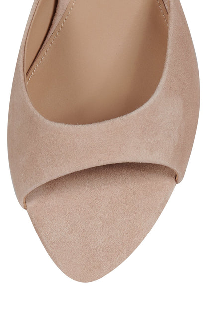SPY-KID Kitten Heeled Sandal - Beige Suede |Jeffrey Campbell