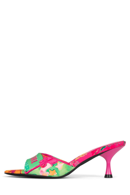 SPY-KID Kitten Heeled Sandal - Green Bad Girl Combo |Jeffrey Campbell