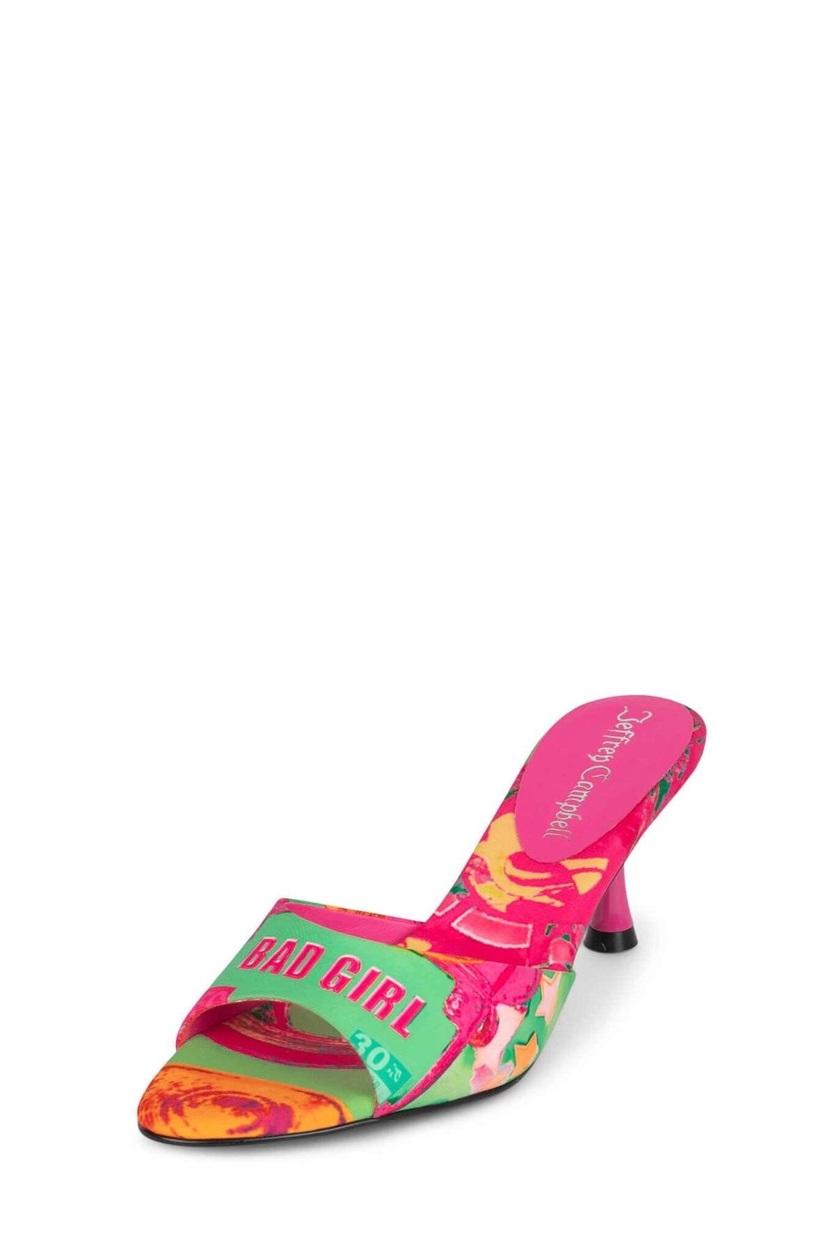 SPY-KID Kitten Heeled Sandal - Green Bad Girl Combo |Jeffrey Campbell