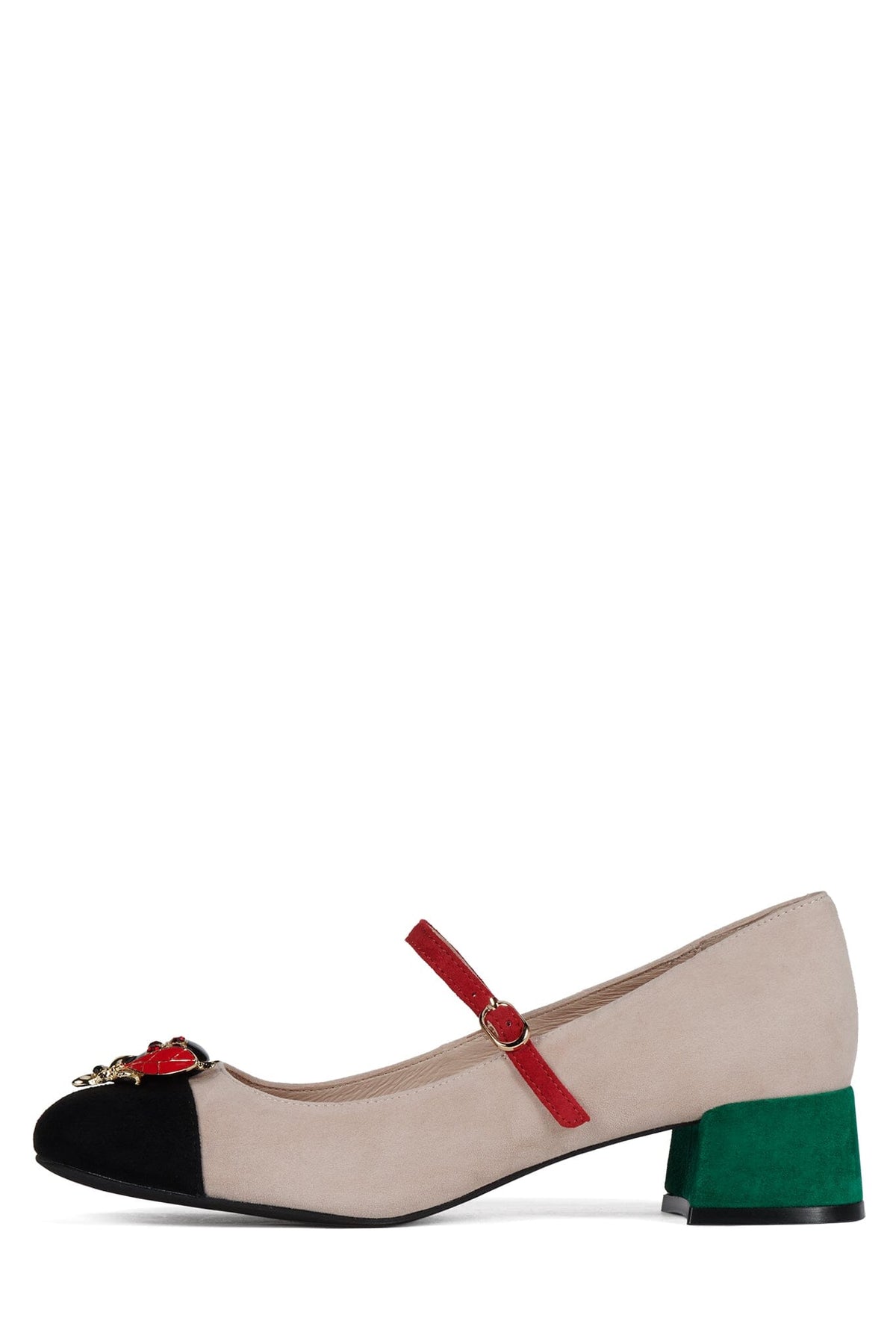 JITTERBUG2 - Ivory Black Suede Combo |Jeffrey Campbell