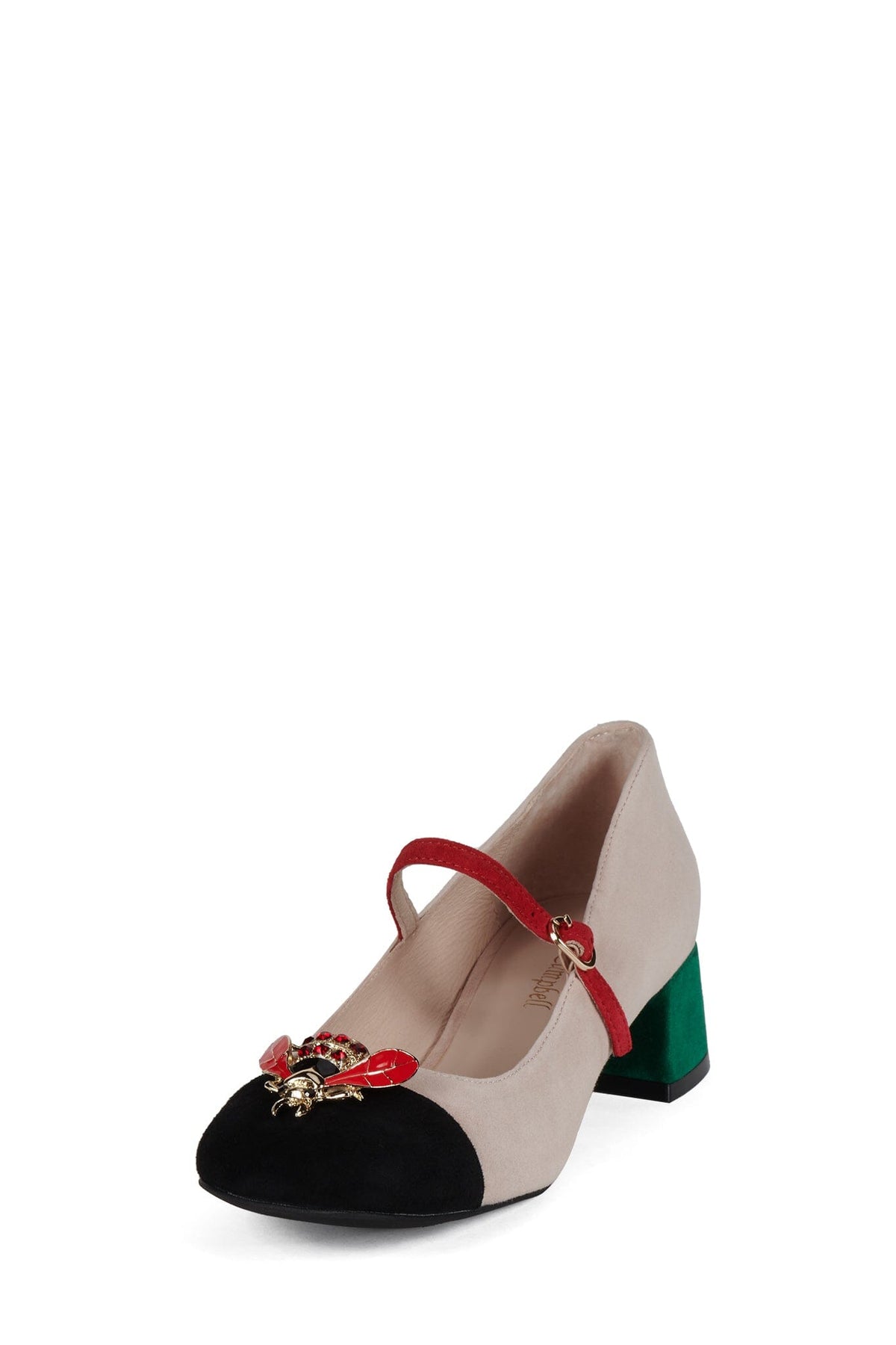 JITTERBUG2 - Ivory Black Suede Combo |Jeffrey Campbell