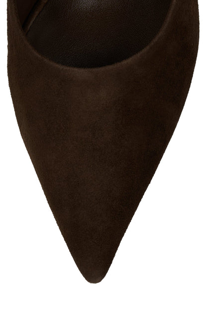 UNAMUSED Heeled Mule - Brown Suede |Jeffrey Campbell