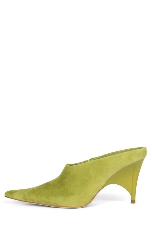 VADER-OS Mule - Bright Chartreuse Suede |Jeffrey Campbell