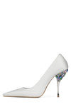 White Satin Silver Multi