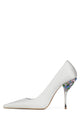 White Satin Silver Multi