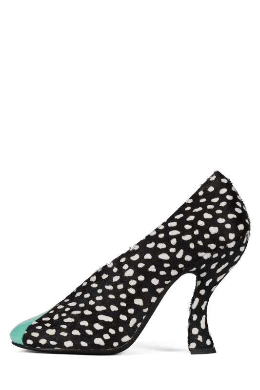 AMUSING-F - Black White Dot Teal |Jeffrey Campbell