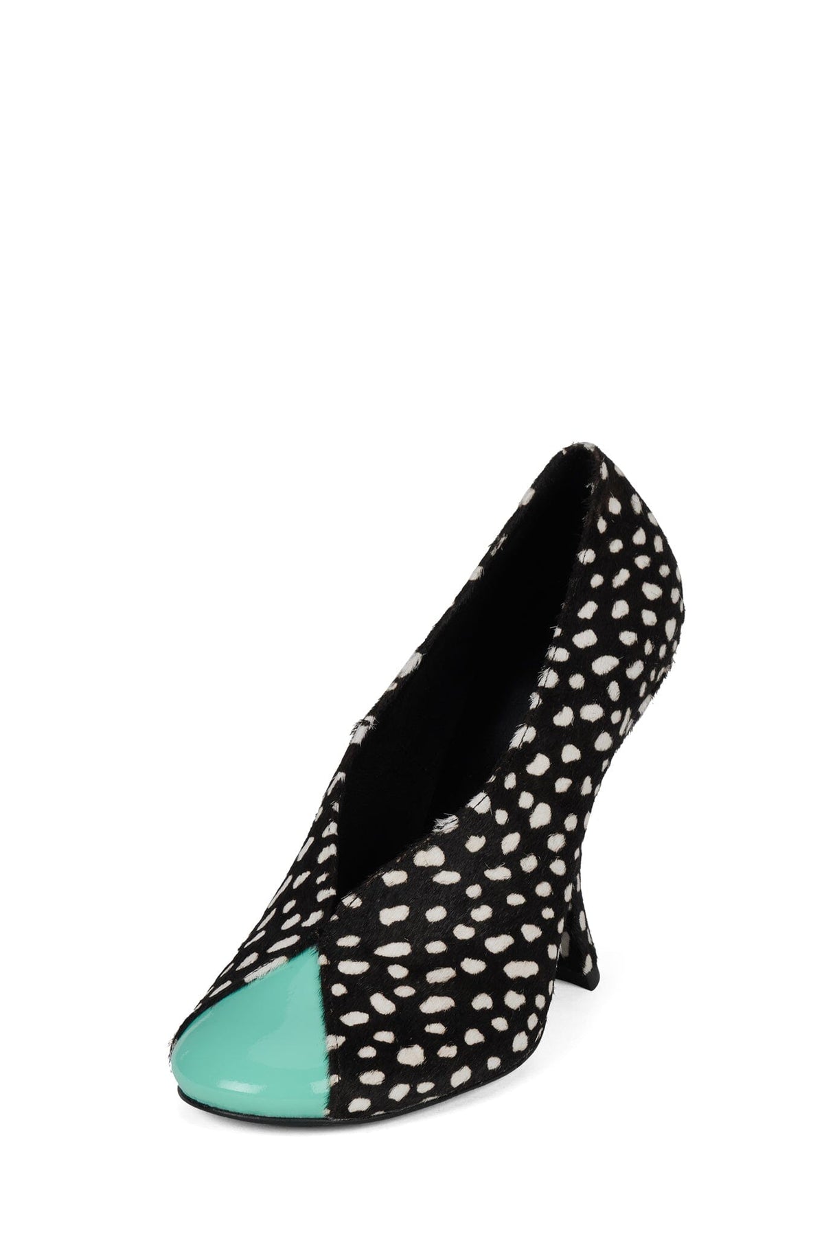 AMUSING-F - Black White Dot Teal |Jeffrey Campbell