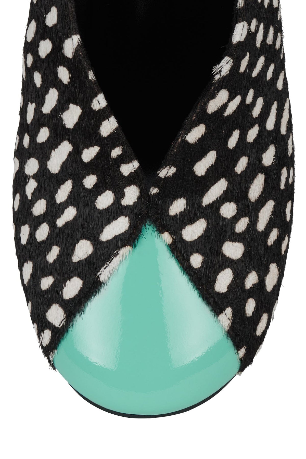 AMUSING-F - Black White Dot Teal |Jeffrey Campbell