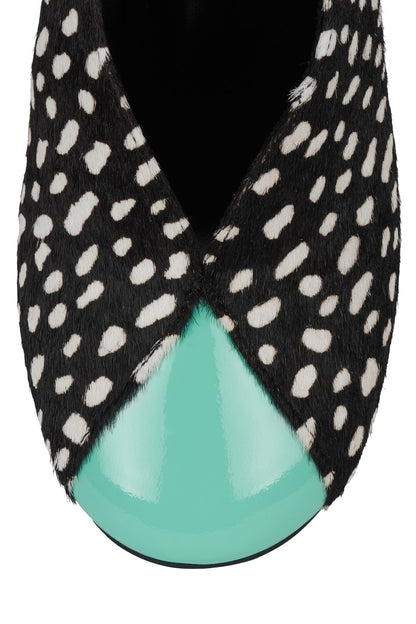 AMUSING-F - Black White Dot Teal |Jeffrey Campbell