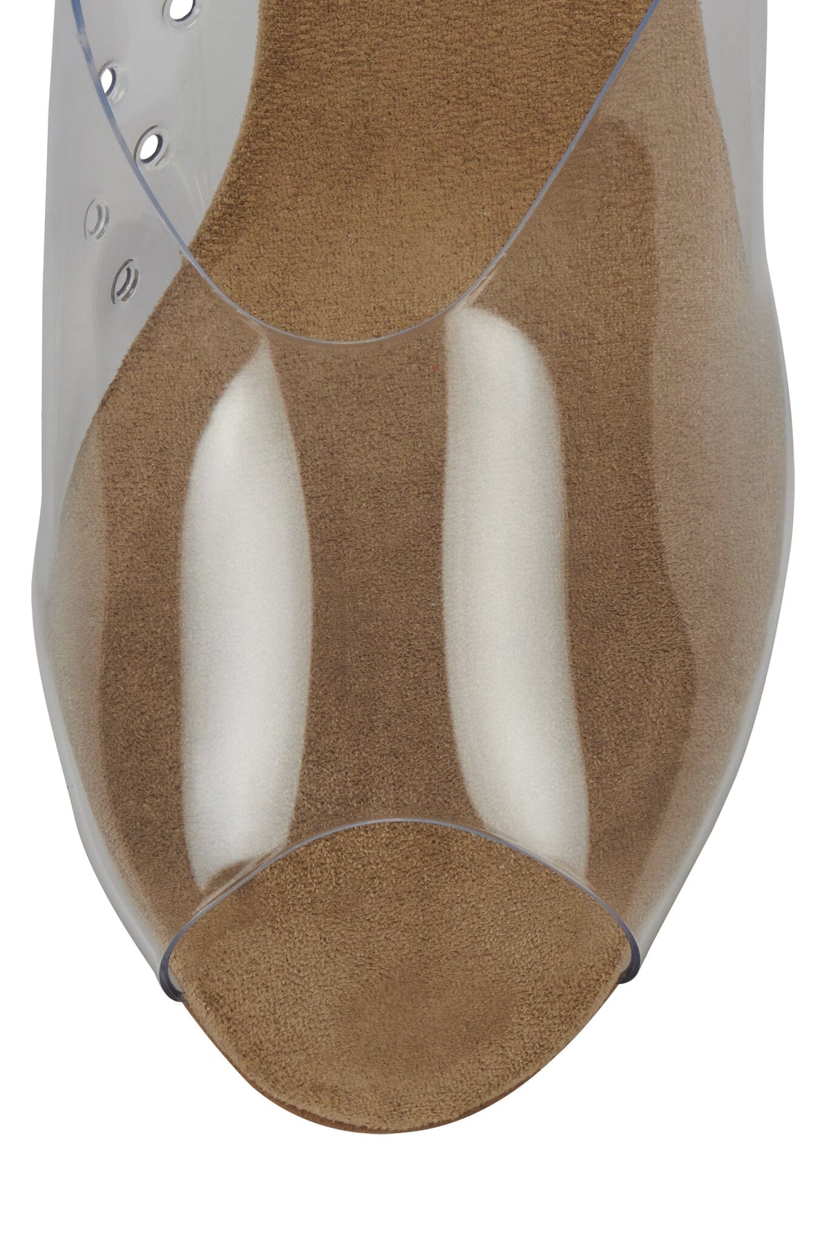 TEXTING-V - Beige Suede Clear |Jeffrey Campbell