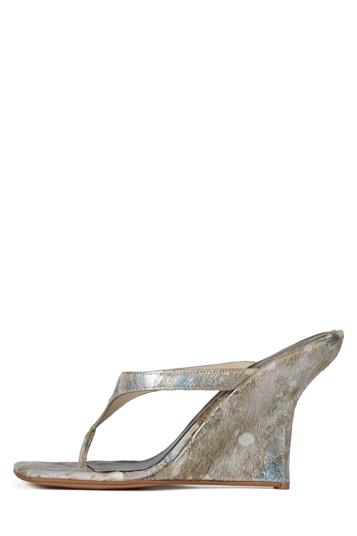 ROMEE-F Thong Sandal - Beige Silver White |Jeffrey Campbell