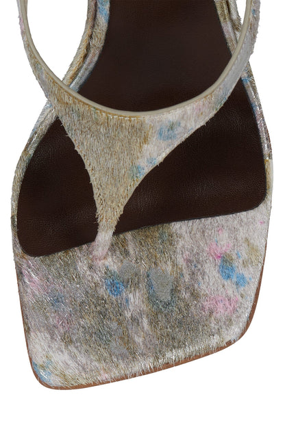 ROMEE-F Thong Sandal - Beige Silver White |Jeffrey Campbell