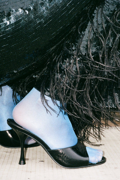 AGENT Heeled Sandal - Black Crinkle |Jeffrey Campbell