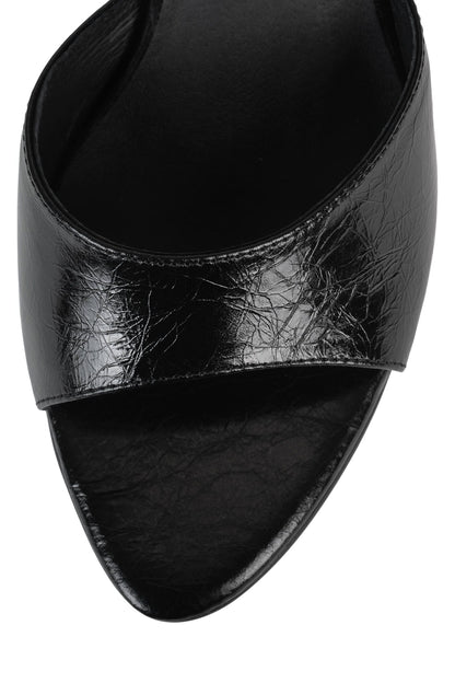 AGENT Heeled Sandal - Black Crinkle |Jeffrey Campbell