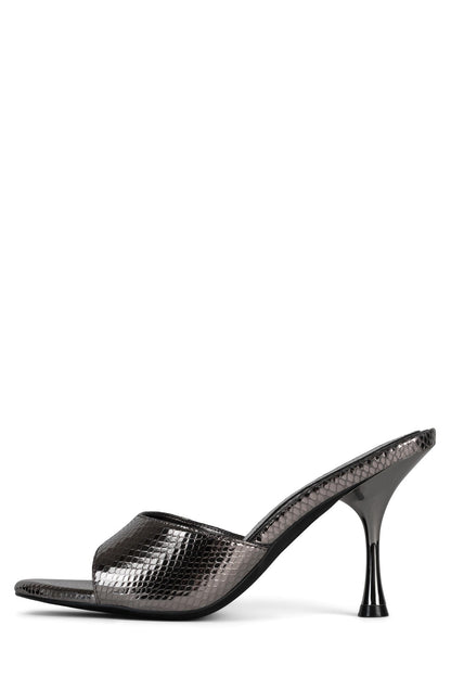 AGENT Heeled Sandal - Grey Black Python |Jeffrey Campbell