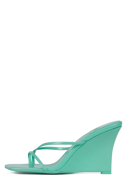 BISCOTTI Strappy Wedge Sandal - Mint Patent |Jeffrey Campbell