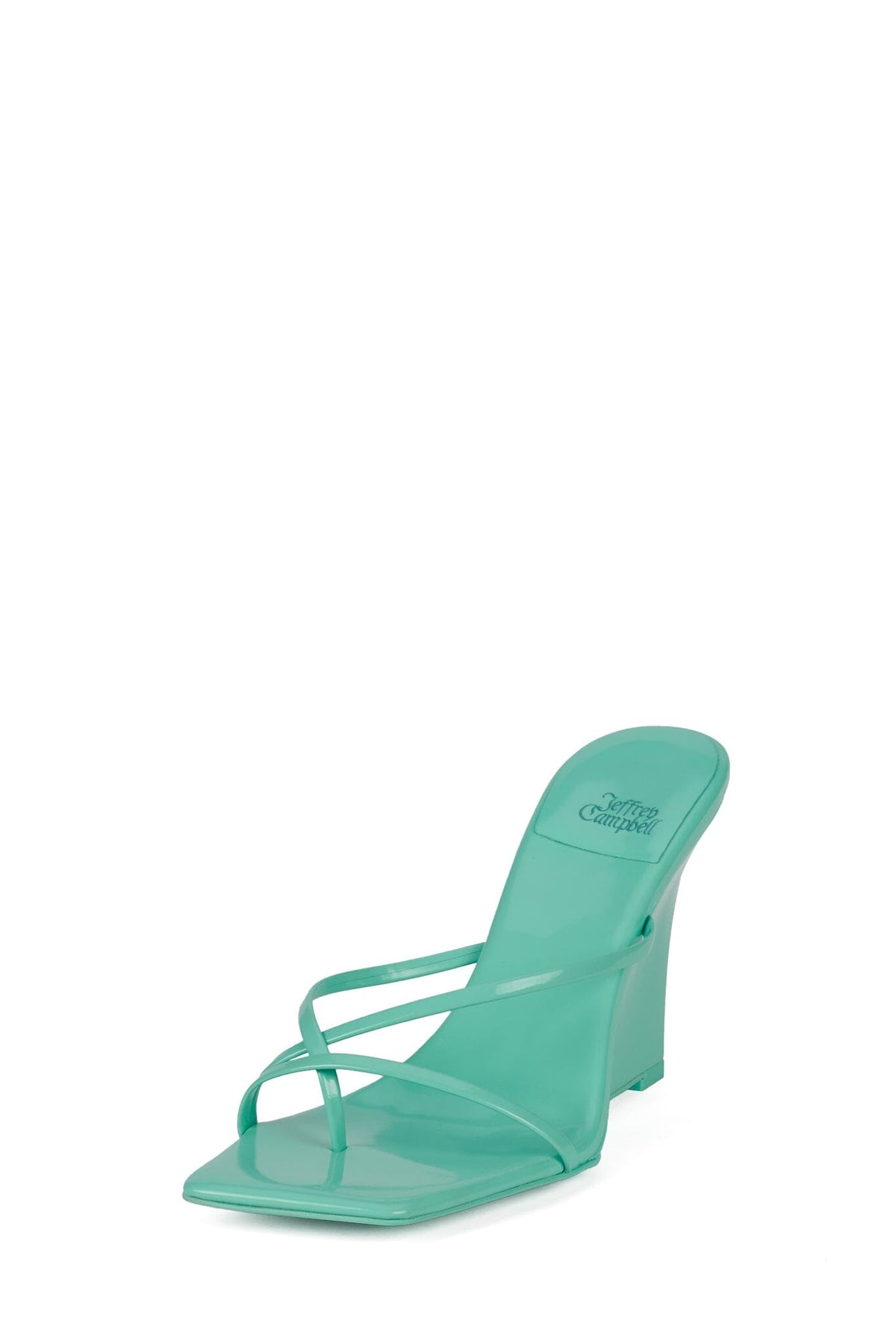 BISCOTTI Strappy Wedge Sandal - Mint Patent |Jeffrey Campbell