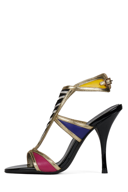 KALEIDO-F - Gold Zebra Multi |Jeffrey Campbell