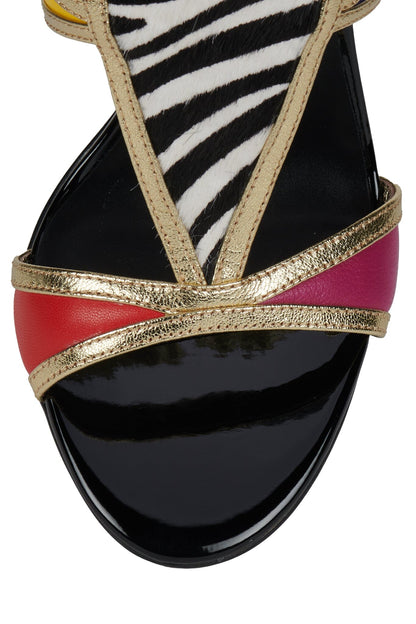 KALEIDO-F - Gold Zebra Multi |Jeffrey Campbell