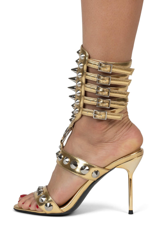 THREE-6-5 Heeled Sandal - Gold Silver |Jeffrey Campbell