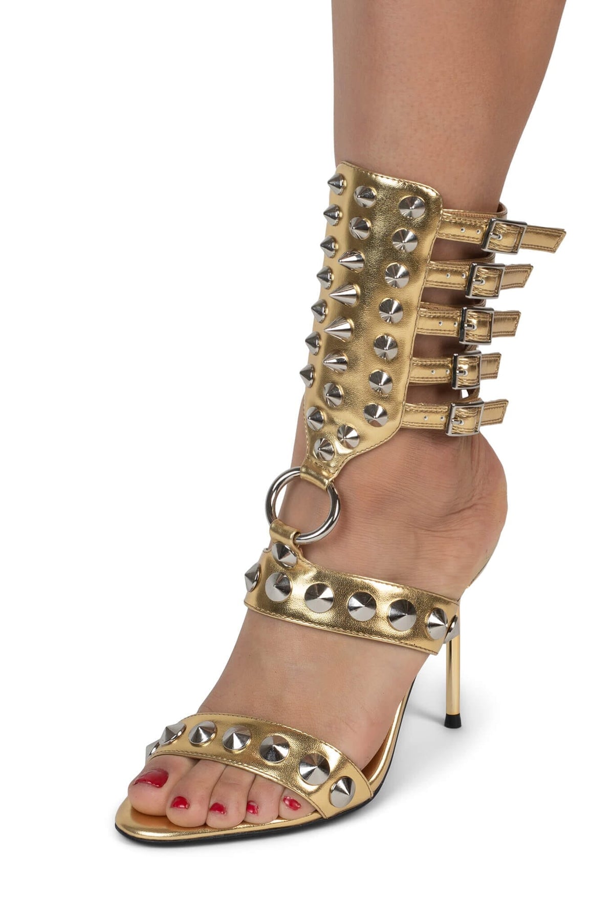 THREE-6-5 Heeled Sandal - Gold Silver |Jeffrey Campbell