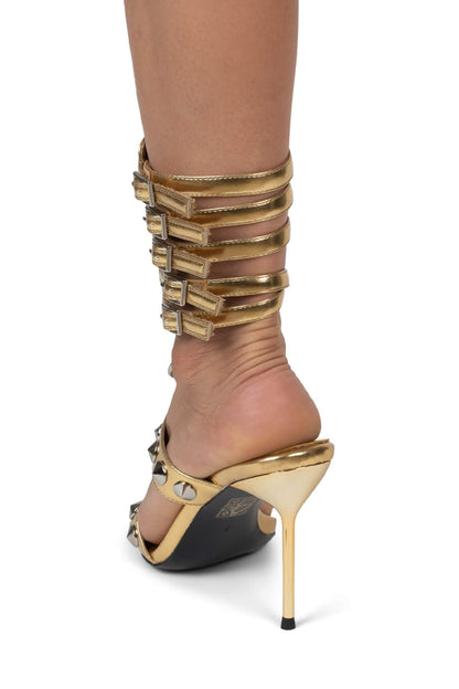 THREE-6-5 Heeled Sandal - Gold Silver |Jeffrey Campbell