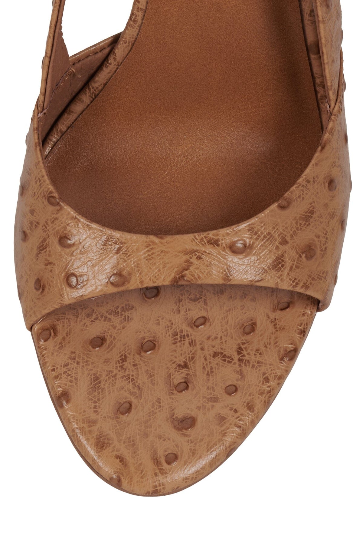 TRIOMPHE Heeled Slingback Sandal - Tan Ostrich |Jeffrey Campbell