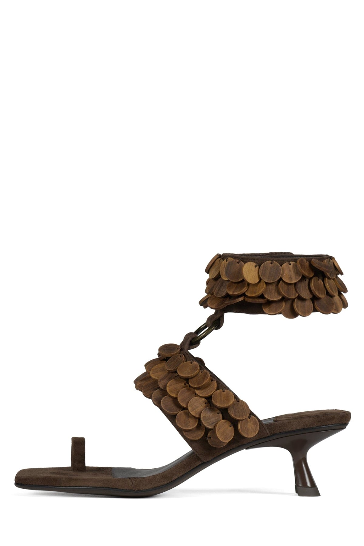COCONUT-SH Heeled Sandal - Espresso Suede Combo |Jeffrey Campbell