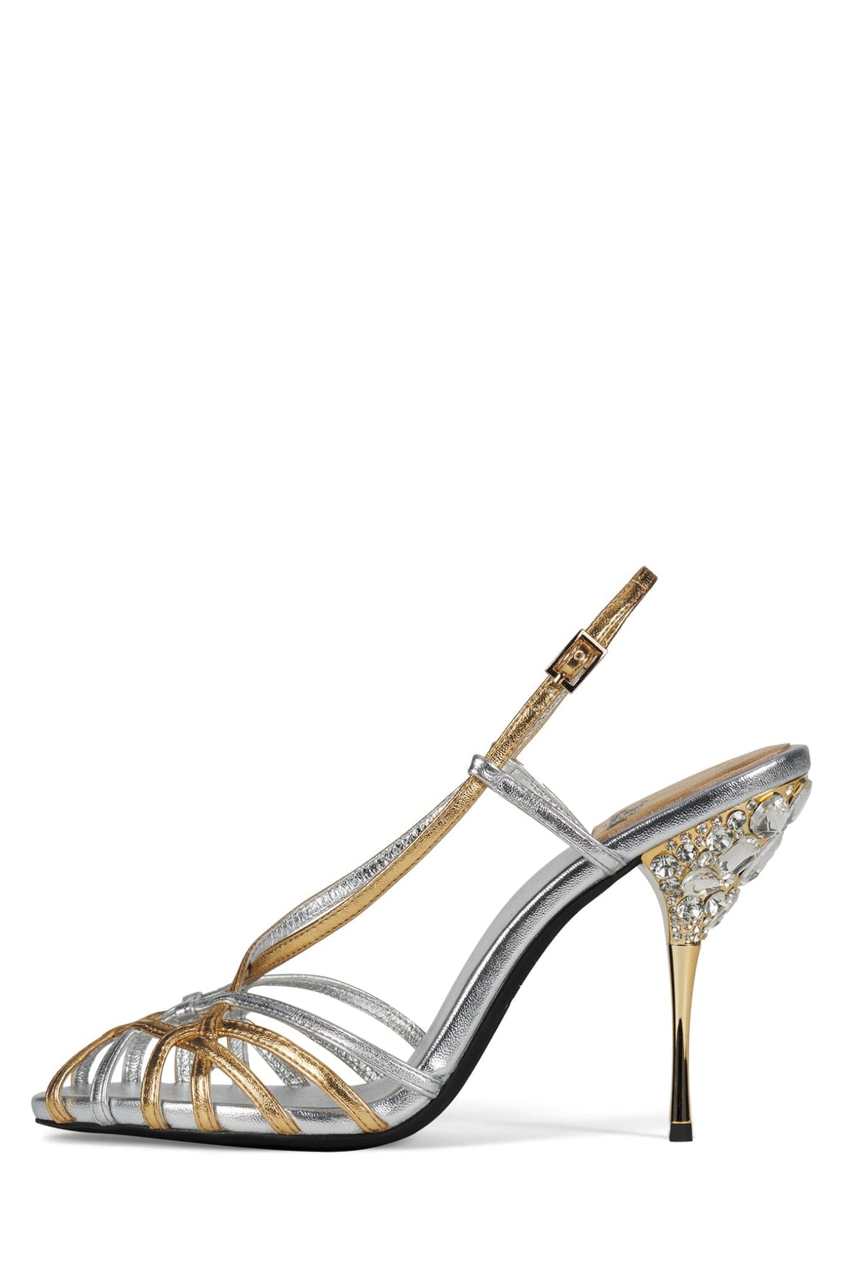 EPIPHANY Heeled Sandal - Silver Gold |Jeffrey Campbell