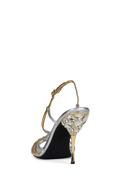 EPIPHANY Heeled Sandal - Silver Gold |Jeffrey Campbell