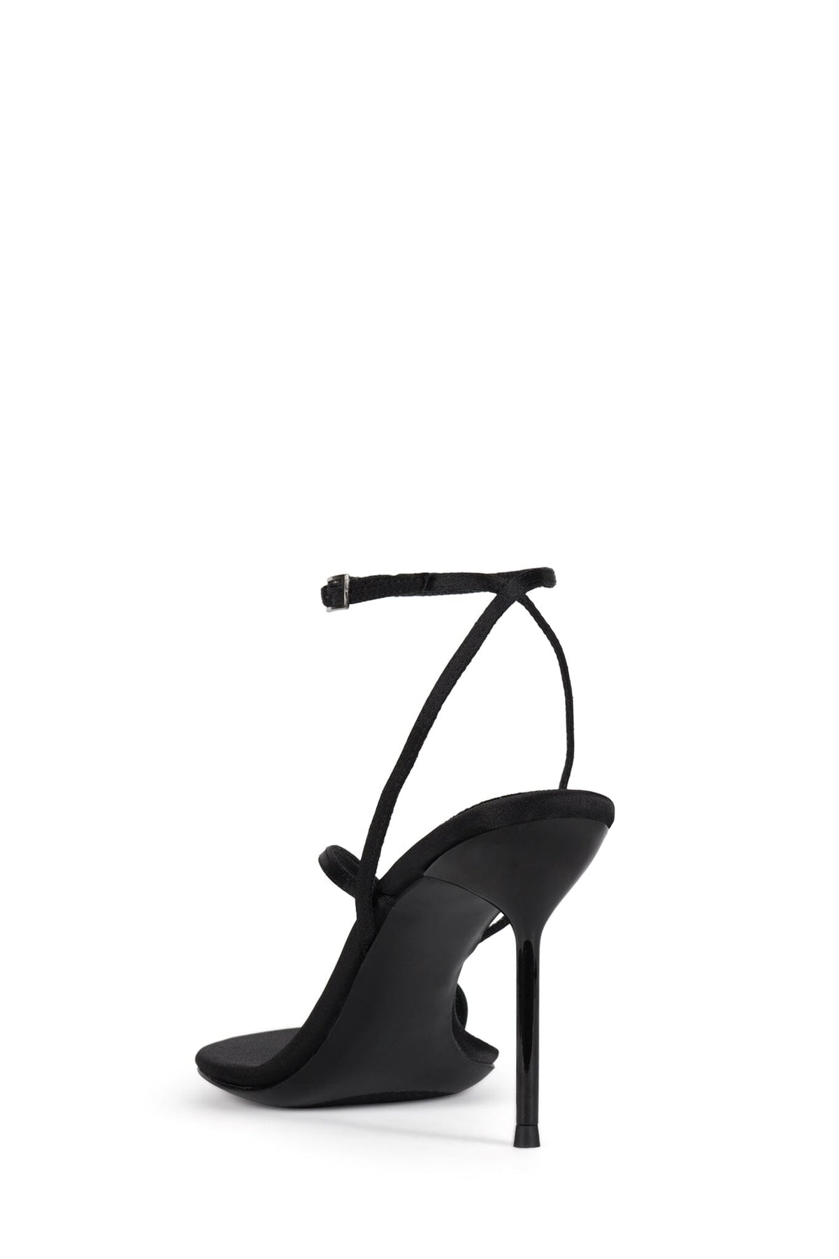 CRAMPS Heeled Thong Sandal - Black Satin Silver |Jeffrey Campbell