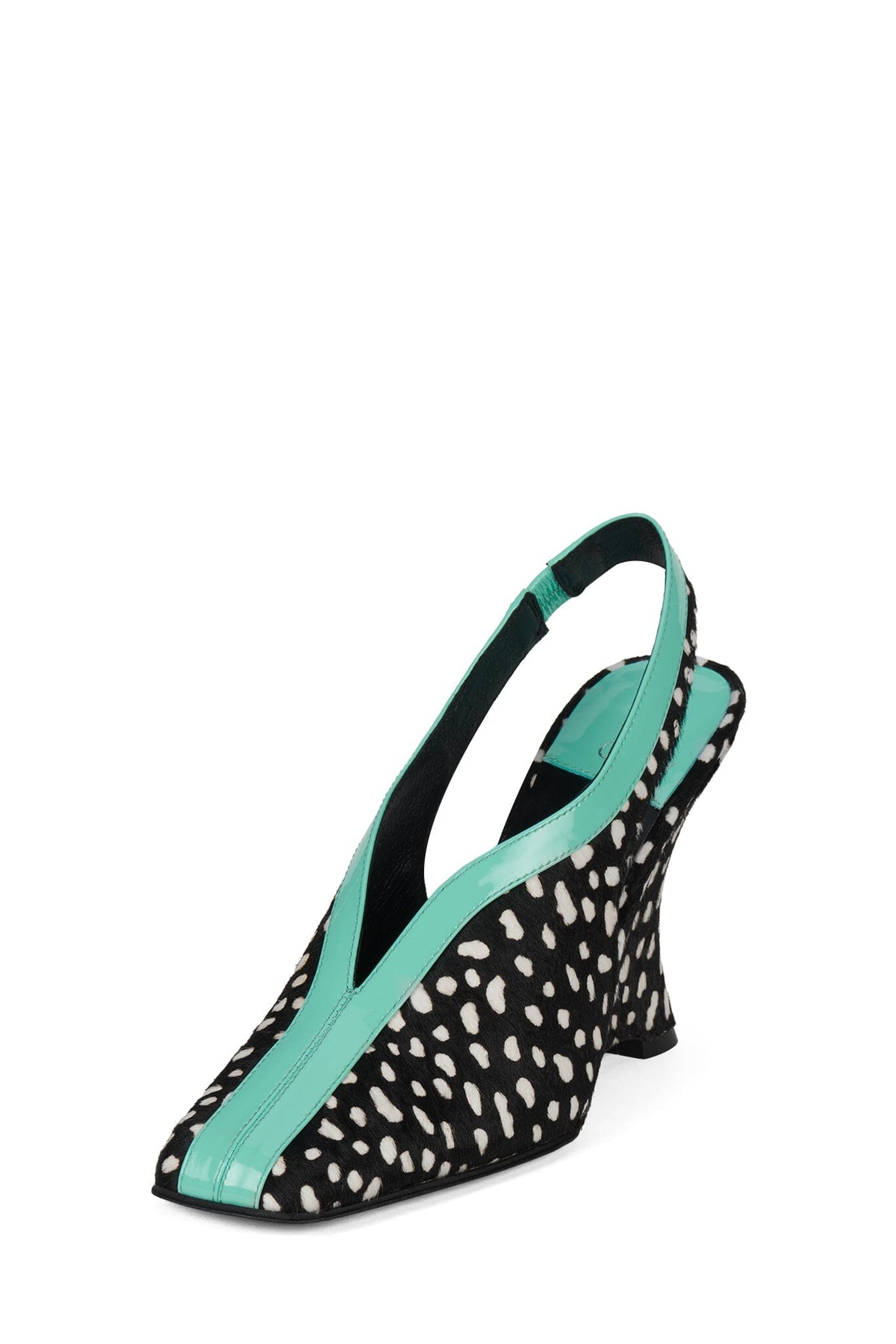 STRAITS-F - Black White Dot Teal |Jeffrey Campbell